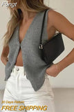 Vintage Knitted Sweater Vest for Spring Sutumn Women Hollow Out Front White Y2K Punk Fashion Knit Jumper Vest