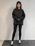 Fongt Autumn And Winter Women's Leisure Loose Long-Sleeved Collar Open Fork Tight Trouser Trouser Suit
