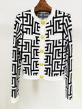 STREET Newest 2023 Fall Winter Fashion Designer Jacket Women's Lion Buttons Monogram Jacquard Knit