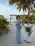 Fongt Spring And Summer Skin Retro Shawl Folding Feeling Straight Dress LX0139