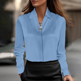 Fongt Shein Spring Autumn Temperament Solid Color Shirt Women's New Explosion