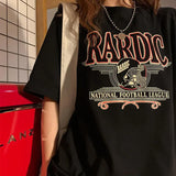 Oversized Short Sleeve T-Shirt Women Summer O Neck Print Clothes Top Tee Shirt Harajuku 90s Aesthetic Graphic