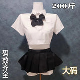 Night Vows Big-Size Fat Sister Sex Lingerie Sexy Split Student JK Uniform Studded Dress