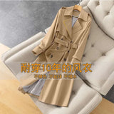 Coat For Women Autumn Winter Elegant Women Double Breasted Solid Cloak Female Korean Style High-end Trench With