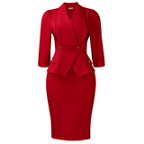 Fongt Women's New Fashion Temperament Big Collar Seven-Point Sleeves All African Dress