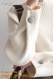 Women Autumn And Winter Half High Collar Knitted Sweaters Solid Female Soft Elastic Soild Color Pullover Button Full Sleeve