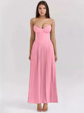 Fongt Women's New Sexy Breast-Wearing Shoulder-Folded Dress