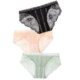 Panties Low Waist Hollow Briefs Solid Color Women's Underpants Lace Flower Panties Seamless Close-fitting Sexy