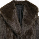 Fongt Women's Winter New Artificial Fur Effect With Belt In The Long Fur Coat