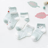 5 Pairs/lot 1 to 12 Yrs Cotton Children's Socks Stereo Animals Summer Thin Kids' Mesh Socks Cute Girls Boys