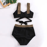 Fongt New Split Solid Color Swimsuit Female Bikini Triangle Sexy Slim Tall Waist