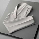 Fongt Trousers Men's Spring And Summer Nine-Point Trousers Men's Business Nine-Point Trousers Casual Is Decorating Straight Pants Men
