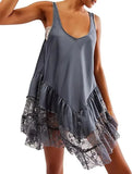 Burst Spring Dress New Mini Dress Lace Splicing Color Cloves Short Dress