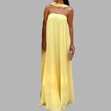 Fongt Summer New Temperament Women's Collage Wrapped Breasts Sexy Party Dress