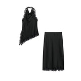 Fongt New Hanging Neck Lace Top 5919203 Silk Tatami Dress 5919204