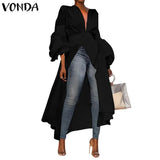 Women Long Blouse 2021 Autumn Long Lantern Sleeve Party Shirts Casual Asymmetric Tops Tunic Blusas