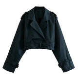 Fongt 2025 Spring New Women's Clothing With Belted Long-Sleeved Casual Windwear Coat