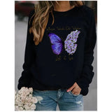 Long Sleeve O-Neck Loose Hoodie Fashion Ladies