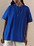 Fongt Hot Summer T-Shirt Women's Pure Cotton 16-Color Basic Loose Top Ins Soft T-Shirt