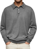 Fongt Explosion Autumn And Winter Ji Dejong Long Sleeve V-Neck Button Men's Casual Shirt Polo Shirt