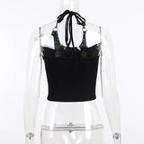 Dark Wind Summer New Gothic Print Hit Nail Tight Beauty Back Suspenders-Outfit
