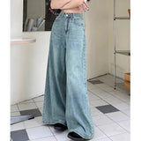 Fongt Wide-Legged Jeans Women Spring And Autumn New High-Waisted Loose Thin Trumpet Trousers