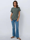 Fongt Summer Blouse Women's Short-Sleeved Shirt Casual Round-Neck Short-Sleeved T-Shirt
