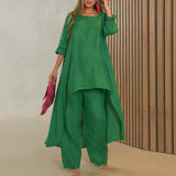 Fongt Women's New Ins Fashion Solid Color Wide Leg Pants Winter Wear Women's A Set Of