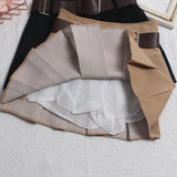 Fongt Shooting With Belt 100-Fold Skirt 2025 Summer Korean Version Of Small Short Skirt High-Waisted A Word Umbrella Skirt 8282