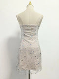 Small Design Dress Women 2025 Summer New Fashion Trend Stud Drill Mesh Yarn Short Sling