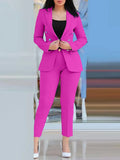 Spring Autumn Two Piece Set Women Office Tracksuits For Ladies Outfits Lapel Collar Double Breasted Blazer Suit Pants