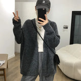 Breeze Gentle Knitted Cardigan Loose 2024 Korean Version Of The New Autumn And Winter Sweater Jacket-Outfit