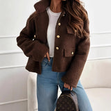 Fongt Collar Button Decorating Cashmeat Jacket In Autumn 2025