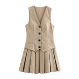 Fongt Homemade New Women's Classic Wide-Rendered Vest Dress 2157554