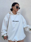 Fongt Letter-Print Hooded Hooded Loose Version Of Multi-Color Lazy Trend Trend High Street Tide Brand