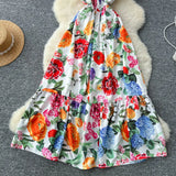 Fongt Court-Styled Sling Dress Women's Summer Waist Repair Senior Sense Temperament Big Swing Dress