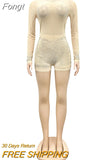 New Chic See Through Crystal Romper Summer Sheer Mesh Patchwork Rhinestone Details Short Jumpsuits Birthday