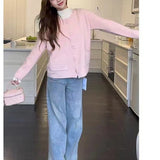 New Soft Breeze Sweet Dopamine Sweater Coat Women's Knitted Cardigan All Kinds Of Short Top Women-Outfit