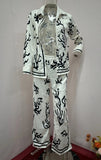 Fongt 2024 New Women's Fashion Print Jacket Acks Two-Piece Set-Outfit