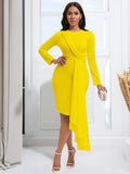 Fongt Autumn Long Sleeves Elegance OL Pencil Dress Size Africa Dress