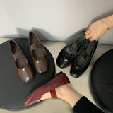 Fongt Temperament Ballet Mary Jane Women's Shoes 2025 Spring And Autumn Casual Small Leather Shoes