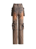 Fongt Feng Shui Wash Multi-Pocket Cargo Pants 2024 Spring New Fashion Design Sense Slim And Versatile Jeans Woman-Outfit