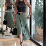 Fongt New 2023 Summer Fashion Neck Short Style Put On A Two-Piece Suit-Outfit