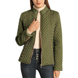 Fongt And Winter Women's Standing Collar Lightweight Quilt Cotton Suit Plus Cushion Zipper Coat MG569