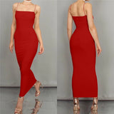 Fongt Women's Ins Sexy Sling Temperament Sling Dress Open Back Slim Dress Female