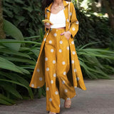 Women Urban Tracksuit 2PCS Spring Long Sleeve Blouse Wide Leg Trousers Suits ZANZEA Bohemian Polka Dot Pant Sets