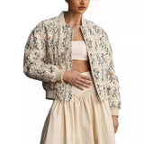 2024 Autumn / Winter New Women's Fashion Temperament Small Daisy Print Jacket Cotton Jacket-Outfit