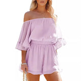 Spring And Summer EBAY Women's Dresses Short Sleeves Loose Solid Chiffon