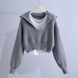 Fongt Fashion Sweater Set Women's New Deep V-Neck Collar Sweater Sling Vest Two-Piece Set In Autumn/Winter 2025