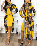 New Women's Wear 2023 Fashion Split Printing 2-Piece Set-Outfit